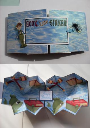 Exploding Card, Fishing by Keeley Towler