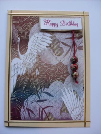Oriental White Crane Backing Paper by Keeley Towler