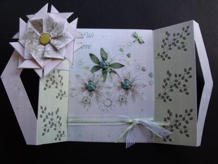Green Flower Triangle Front Gatefold by Keeley Towler
