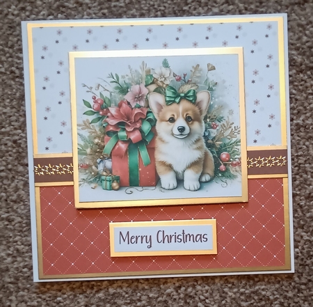 Christmas Corgi Puppy by Kelley Blacker
