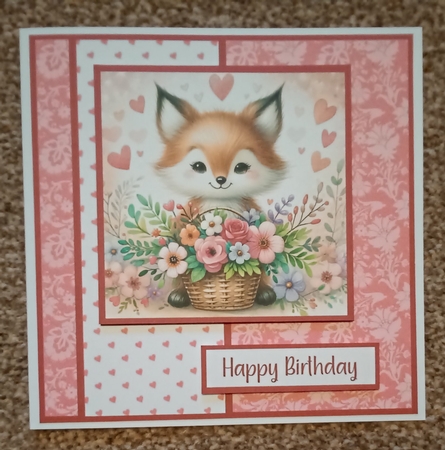 Fox with flowers CARD FRONTS by Kelley Blacker