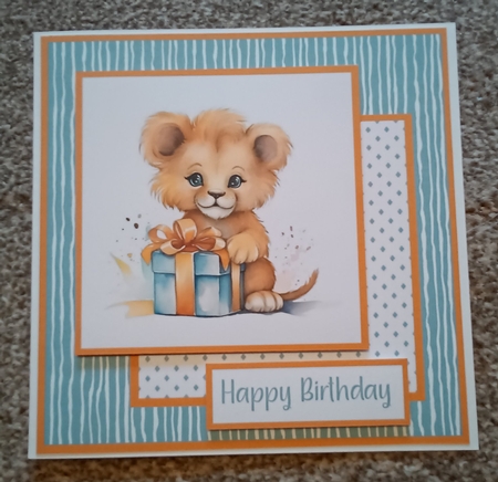 Cute Lion Birthday Card Mini Kit by Kelley Blacker
