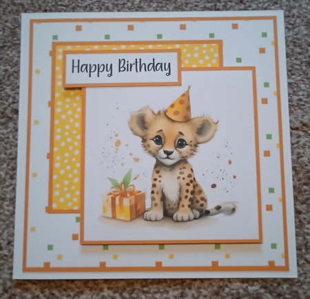 Cute Cheetah Birthday Card Mini Kit by Kelley Blacker