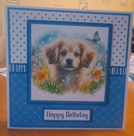 Blue Dog Greeting Card by Kelley Blacker