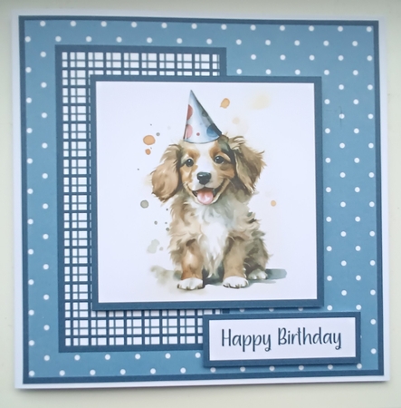 Birthday Dog Card in Blue by Kelley Blacker