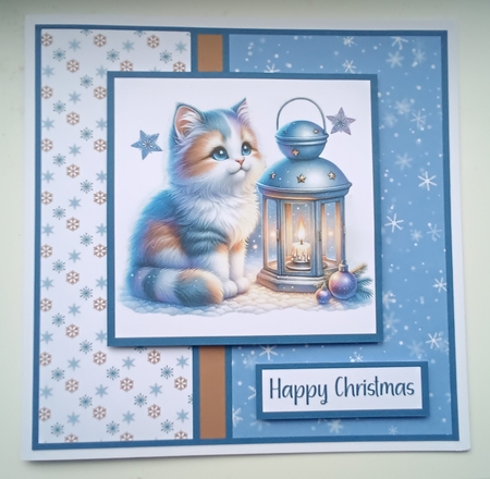 Christmas Calico with Lamp by Kelley Blacker