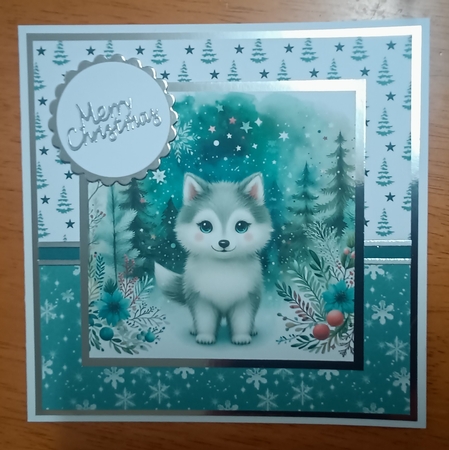 Christmas wolf by Kelley Blacker