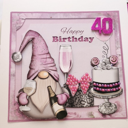 Cake And Bubbly Birthday Gnome Mini kit by Kelly Brown