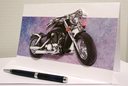 Silver and Black Motorbike Decoupage by Kelly Guastello