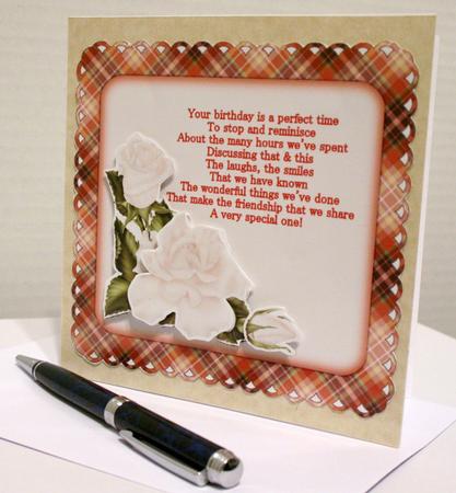 White Rose with Friendship Poem by Kelly Guastello