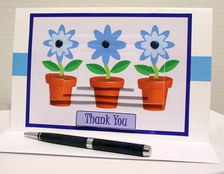 Flower Pots Pyramid in Blue by Kelly Guastello