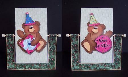 Birthday Party Bear Spinner Card by Kelly Hannan
