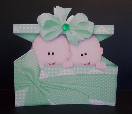 Twins Present Shaped Card by Kelly Hannan