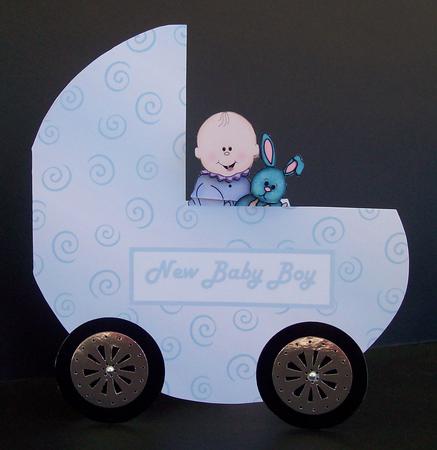 Blue Pram Card by Kelly Hannan
