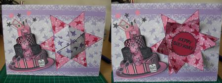 Pink Rocker Girl Secret Message Foldout Star Card Kit by Kelly Leese
