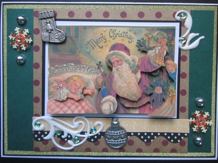 Christmas Vintage Wishes Decoupage Topper by Kelly Patterson