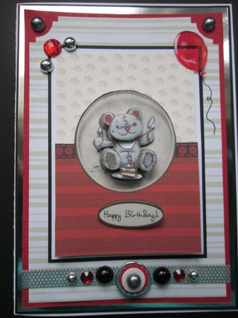 Freddy the Teddy Birthday A4 Topper Sheet by Kelly Patterson