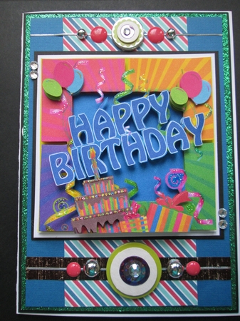 Birthday Greeting Card Front with Bright Colors by Kelly Patterson