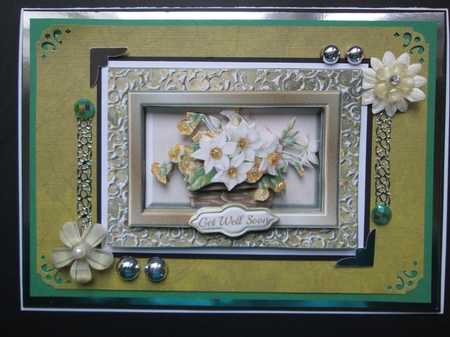 White Daffodils Fancy Quick Card by Kelly Patterson