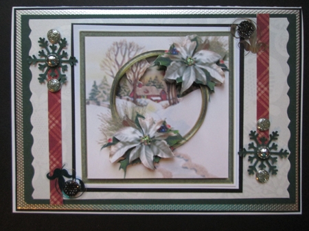 Vintage Christmas 7x7 Card with Decoupage by Kelly Patterson