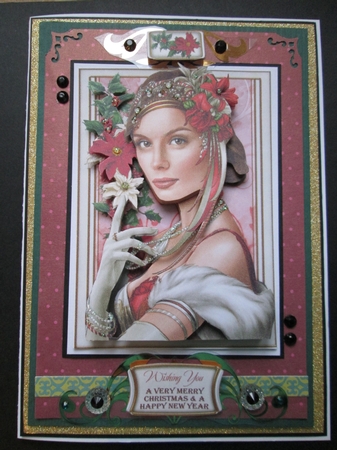 Art Deco Lady Christmas Athena Red 4 Sheet Mini Kit by Kelly Patterson