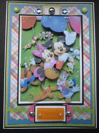 Mickey and Minnie and Friends A5 Decoupage by Kelly Patterson