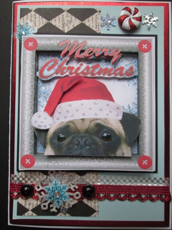 Merry Christmas Pug 8x8 Mini Kit by Kelly Patterson