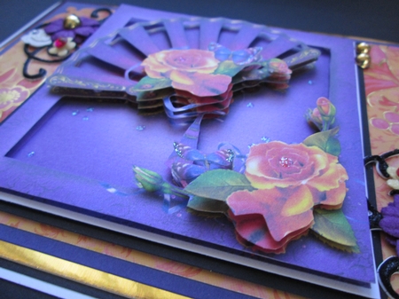 Beautiful Fan With Bright roses 8x8 by Kelly Patterson