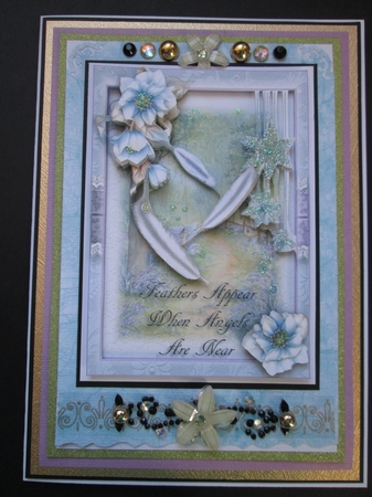 Feathers Appear A5 card front kit by Kelly Patterson