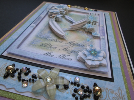Feathers Appear A5 card front kit by Kelly Patterson