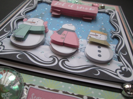 Let It Snow Trio Of Snowmen 8x8 by Kelly Patterson