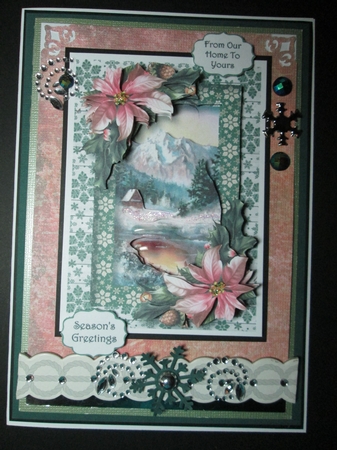Scenic Christmas Cabin At The Lake A5 by Kelly Patterson