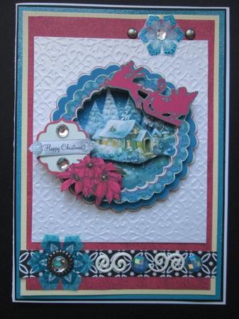 Vintage Christmas Scene Wobble Quick Card by Kelly Patterson