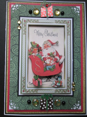 Merry Christmas Santa Decoupage Topper 1  by Kelly Patterson