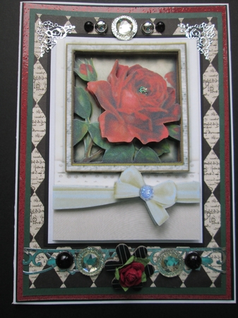 Beautiful Red  Roses on a Wood Mat  by Kelly Patterson
