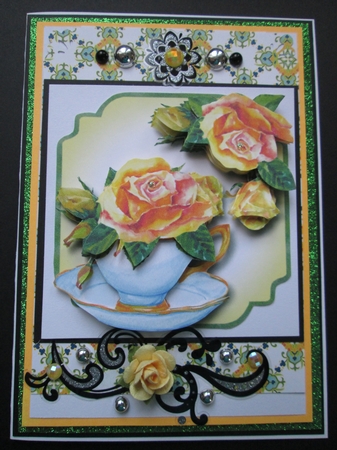 Yellow Roses - Teacup & Saucer by Kelly Patterson