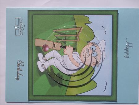 Bert Plays Cricket Circle Pyramage Topper by kerriss rowe