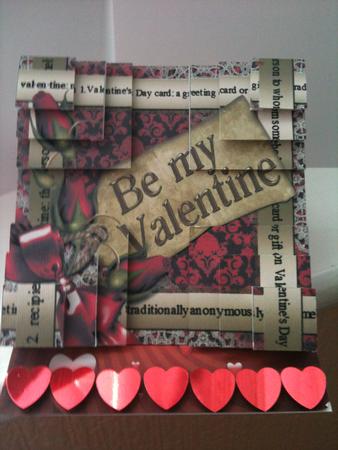 Be My Valentine Red Rose Damask 5in All 4 Corner Stacker by Kerry Dewsnap