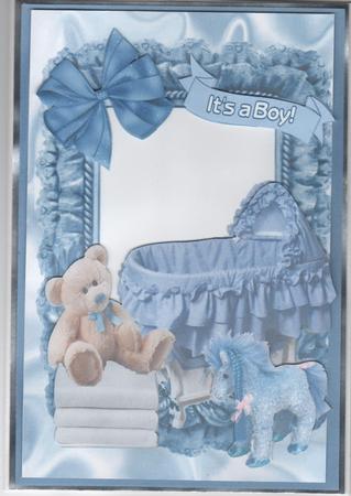 Blue for a Sweet Baby Boy, A4 Topper by Kerry Dewsnap
