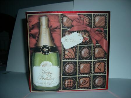 Birthday Champers N Chocs Fan Pyramage Topper by Kerry Dewsnap