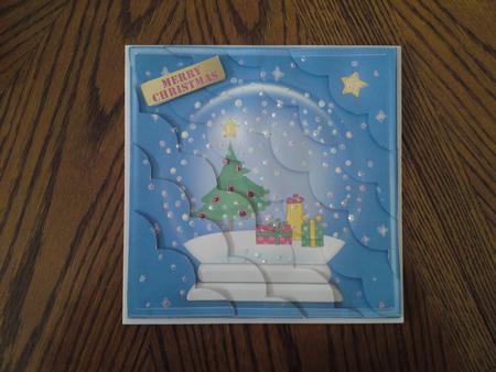 8 x 8 Xmas Tree Snowglobe Scalloped Corner Kit by Kerry Dewsnap