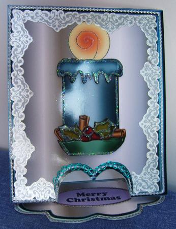 Christmas Candle 2 Drop Flap Card by Kerry Sawyers