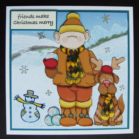 Snowball Doodles with His Dog Large Image by Kerry Sawyers