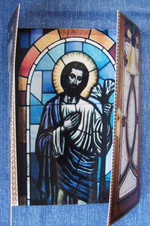 Beautiful Stained Glass of Jesus Gatefold by Kerry Sawyers
