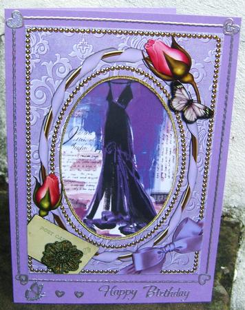 Lilac Damask Rosebud Plain 7x5in Picture and Shaker Frame by Kerry Sawyers