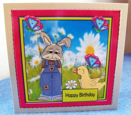 Hot Pink Bunny Birthday Easter by Kerry Sawyers