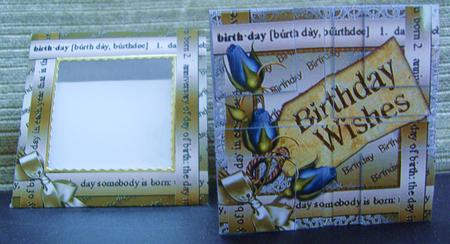 Blue Rose Birthday Card Envelope 4 Corner Stacker Aio by Kerry Sawyers