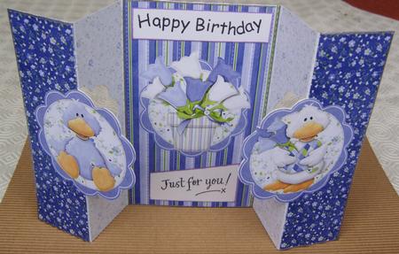 Two Little Ducks and a Vase of Flowers by Kerry Sawyers