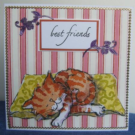 Watercolour Cat Step by Step Decoupage Craft Sheet by Kerry Sawyers