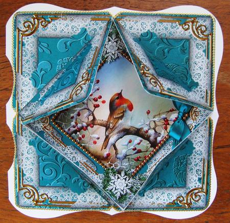 Robin 1 Snow 5inch Square Picture Envelope Backer by Kerry Sawyers
